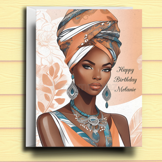 Black Woman Birthday Card K2